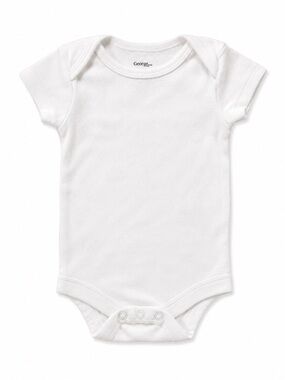 George White Short-Sleeve Baby Bodysuit